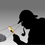 シャーロック・ホームズ、拡大鏡、指紋